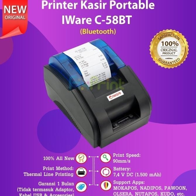 

Murah Printer Kasir / Ppob Thermal 58Mm C58Bt / C58Bt Bluetooth Rpp02N New