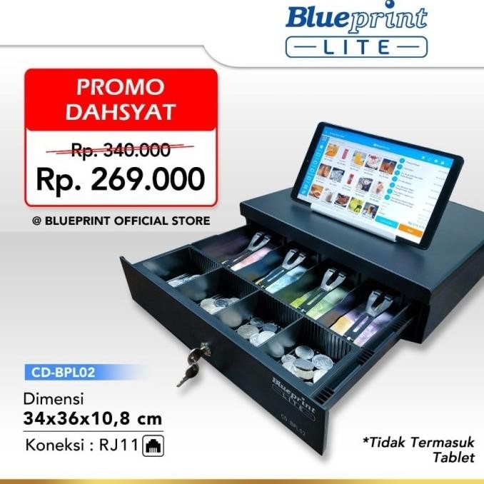 

Promo Cash Drawer Laci Kasir Blueprint Bpl02 34 X 36 X 10,8Cm Rj11