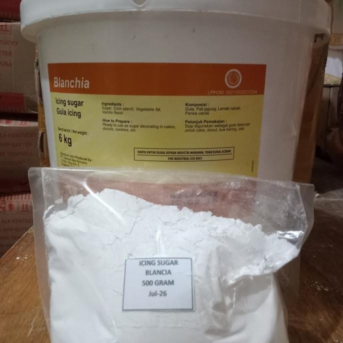 

Icing sugar blancia 500 Gram ( Aroma Vanilla ) murah