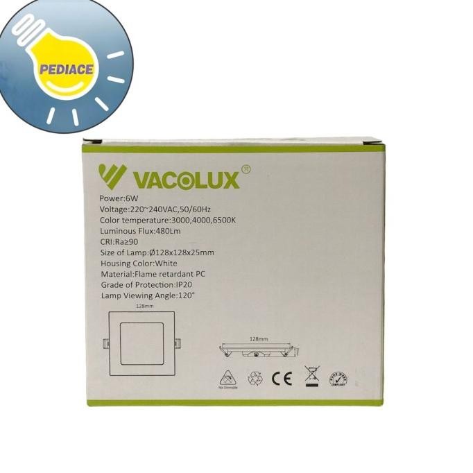 Lampu LED Panel Light 6W VACOLUX Kotak Tanam / Inbow Changeable CCT