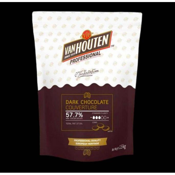 

COKLAT COUVERTURE VAN HOUTEN DARK 1.5 KG murah