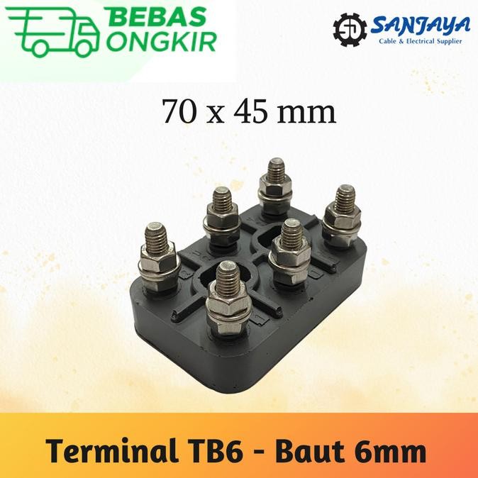 Tb 6Mm - Terminal Koneksi Elektro Dinamo Motor 70X45Mm New Stok