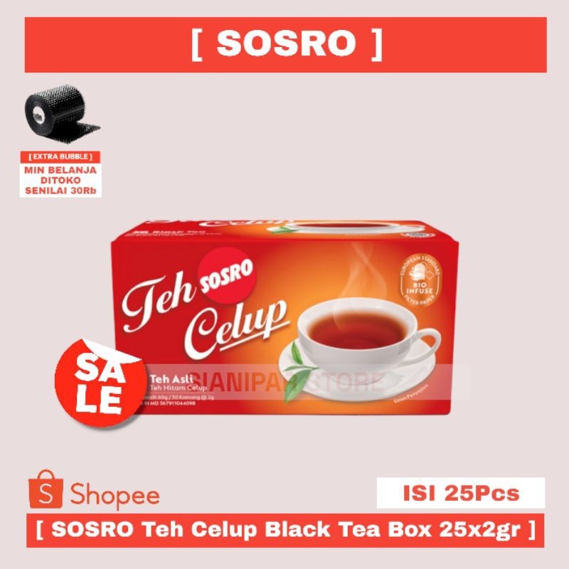 

SOSRO TEH CELUP BLACK TEA BOX 25x2g