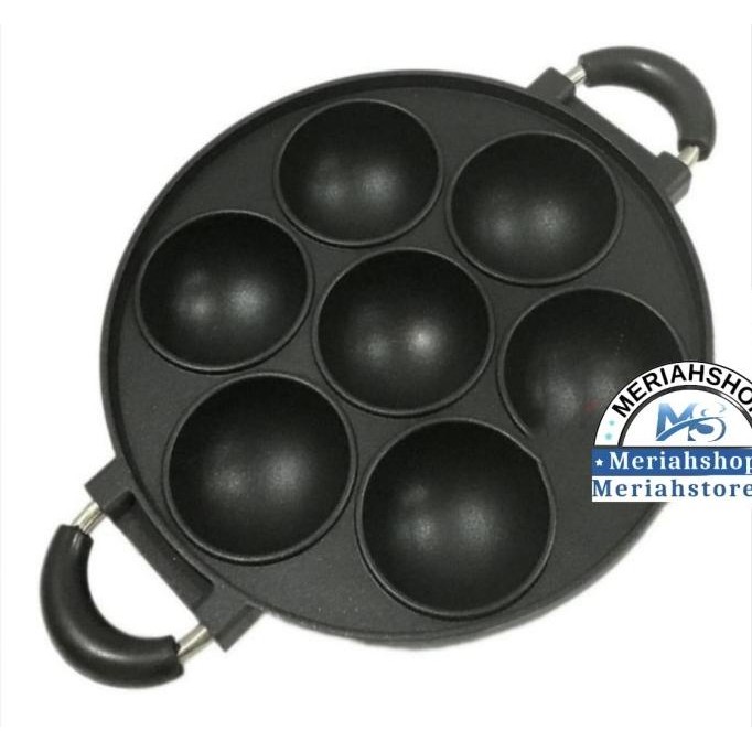 Cetakan kue 7 Lubang Cembung Cekung Q2 Martabak Serabi Pancake Cubit