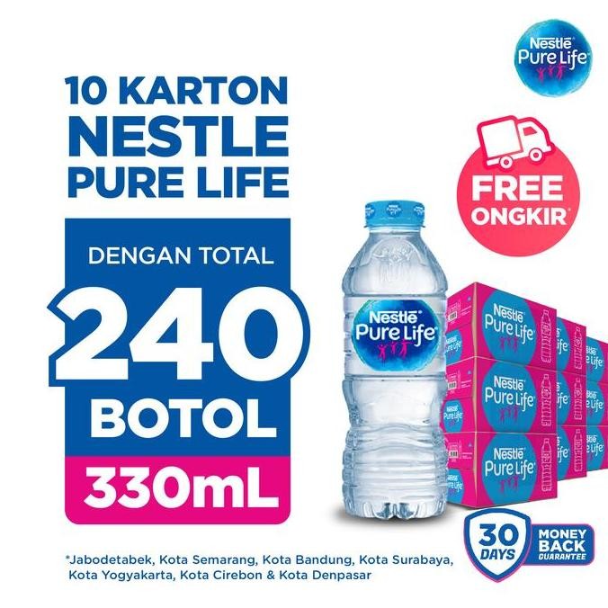

Sale Promo - Nestle Pure Life 10 Karton 330Ml (240 Botol)