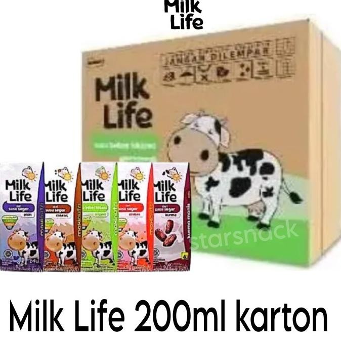 

Milk Life UHT 200 ml Karton isi 24 pc