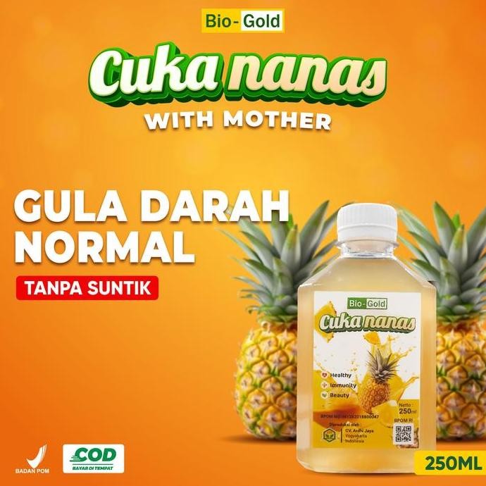 

Murah [Bundling 3 Botol] Cuka Nanas Bio Gold Bpom 250Ml Organik With Mother Bantu Menurunkan Kadar Gula