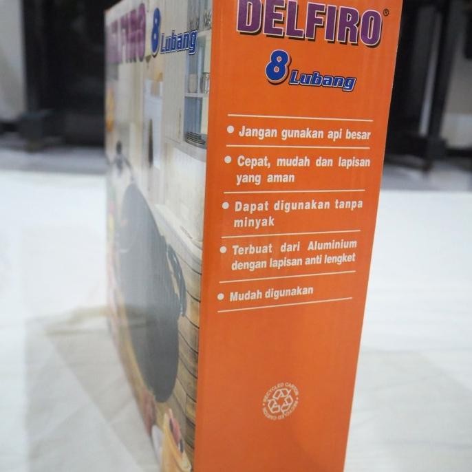 Delfiro 8 Lubang datar cetakan kue non stick anti lengket