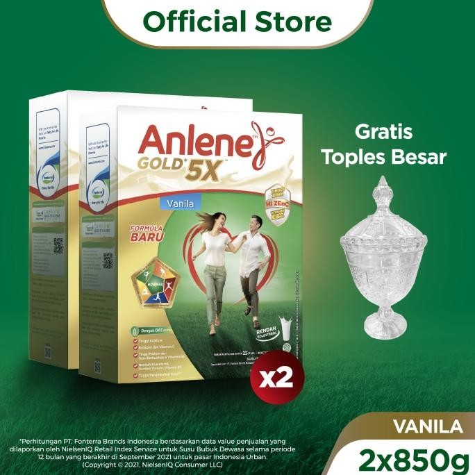 

Sale [Special Ramadan] Anlene Gold 5X Susu Bubuk Dewasa All Varian 2 X 850G - Free Toples