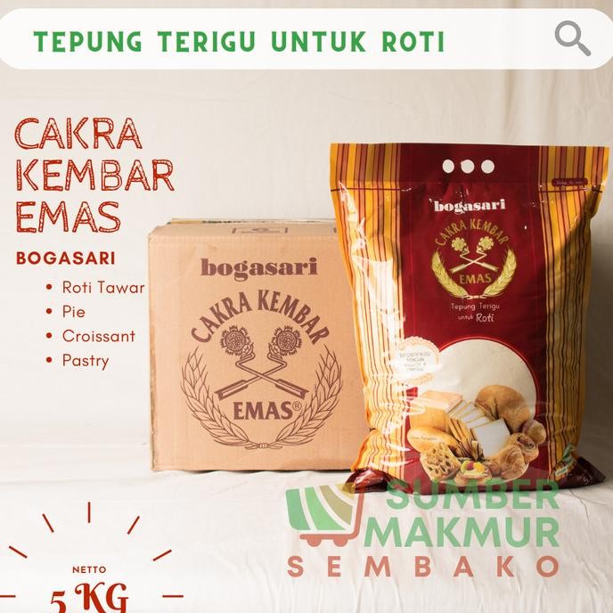 

Murah Tepung Terigu Cakra Kembar Emas Premium Roti Dus