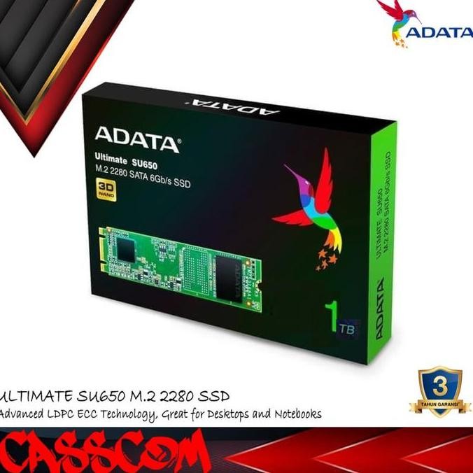 SSD ADATA SU650 1TB M2 2280 - INTERNAL STORAGE M.2 ULTIMATE 1 TB 2004T