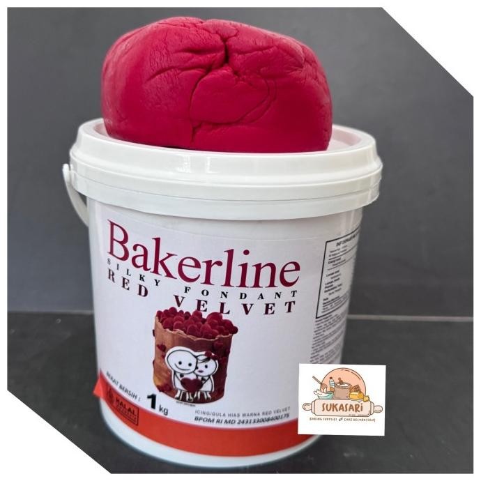 

Murah Bakerline Icing Fondant Red Velvet 1Kg Fondan Merah Tua Red Gula Dekorasi