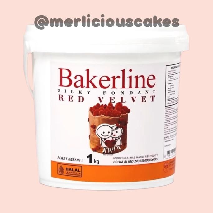 

Murah Red Velvet Bakerline Silky Fondant Merah 1 Kg Icing Sugar Paste Halal
