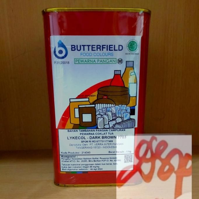 

Promo Pewarna Bubuk Food Grade Butterfield Dark Brown Tin 1 Kg