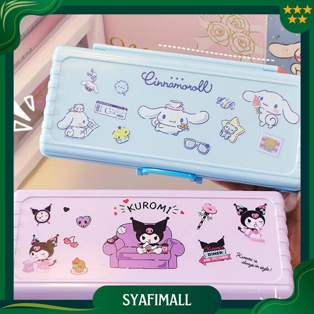 

Sanrio Seri Kotak Alat Tulis Berbentuk Kotak Troli Lucu Dengan Stiker Sanrio Lapisan Ganda Kotak Pensil Plastik Kapasitas Besar Hadiah Alat Tulis Hadiah Anak-Anak Best Seller