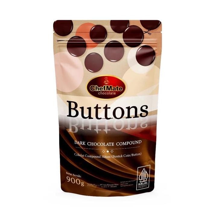 

Grosir Chefmate Buttons 900G Coklat Compound Hitam Bentuk Koin Dark Chocolate Compound Dcc Coin
