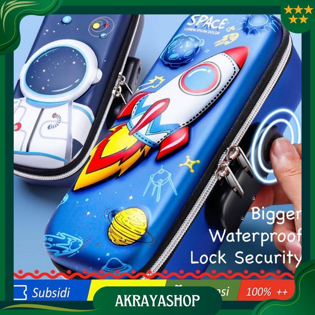 

Wwh14C Tempat Pensil Eva Sekolah Besar Lock Kunci School Pencil Bag Box Tkm Ori