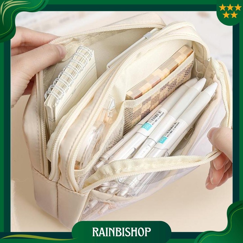 

Loooopy Kotak Pensil Transparan Aesthetic Pencil Case Large Tempat Pensil Pen Pouch Lucu Stationery Organizer Best Seller