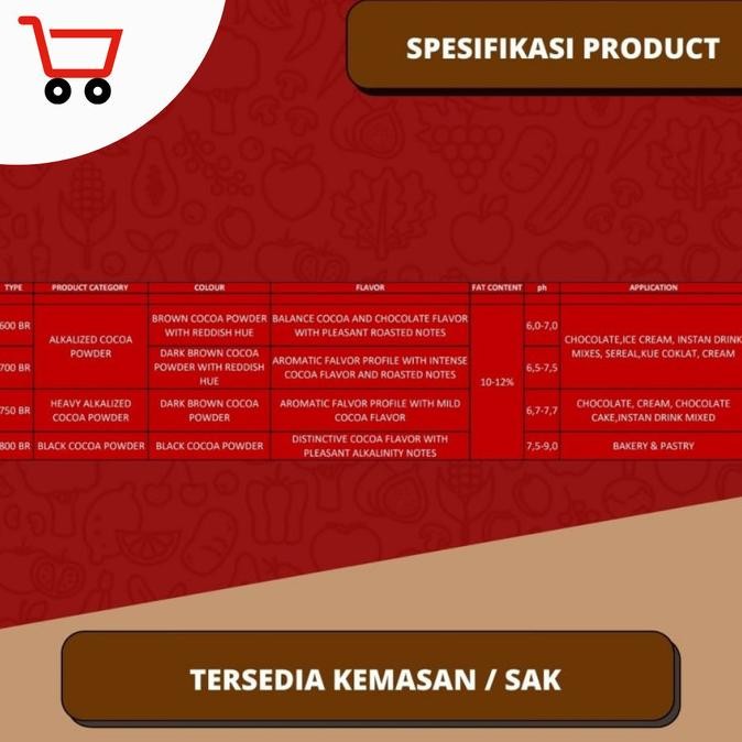 

Promo Coklat Cocoa Powder Bromo Kemasan Sak/Bal 25 Kg | 600,700,750,800 Br