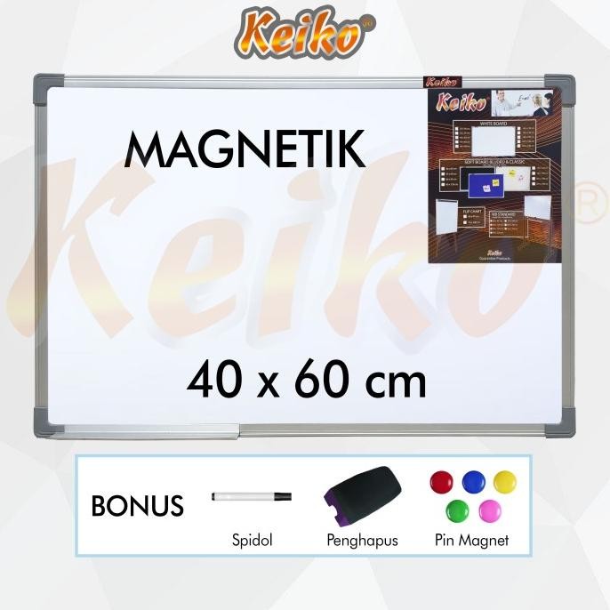

Papan Tulis Whiteboard Gantung Magnet Single Face Keiko 40 x 60 cm BIN