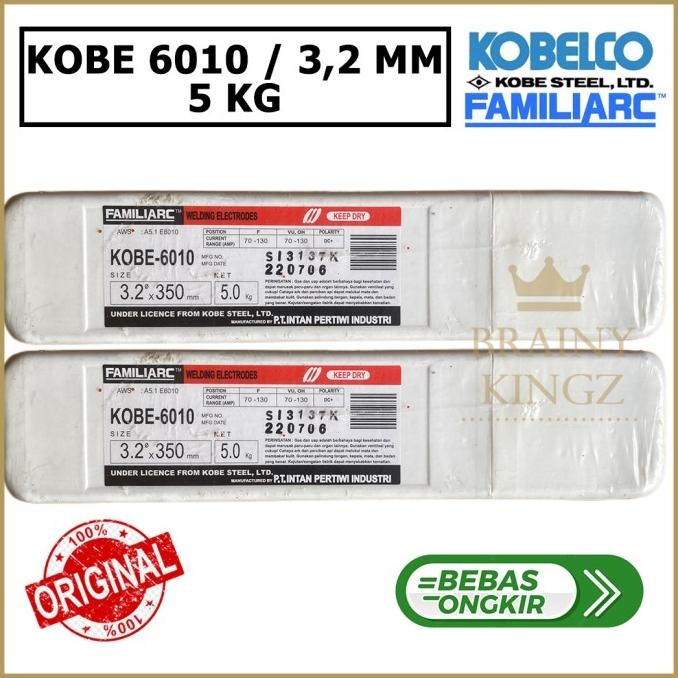 Murah Kawat Las Kobe Steel  6010 Aws E6010 3.2Mm Familiarc 6010 3,2Mm (5 Kg)