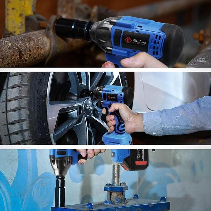 Murah Hujia Cordless Impact Wrench + Mesin Bor Beton Tembok Set Bukabaut Mobil Portable Baterai Pemb