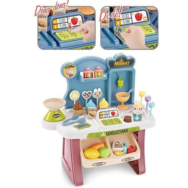 MAINAN ANAK MINI MARKET KASIR PLAY SET Mainan