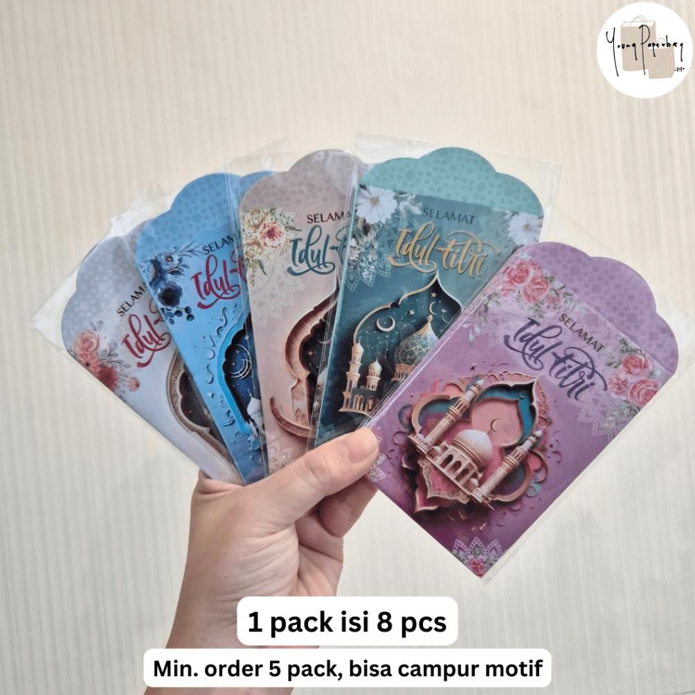 

Amplop Uang Selamat Lebaran Idul Fitri / Ramadhan Glossy Pendek Uk. 7 x 10,5 cm - 1 pack isi 8 pcs