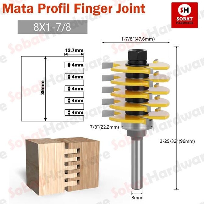 Promo Mata Profil Router Bit Finger Joint Penyambung Kayu Woodworking