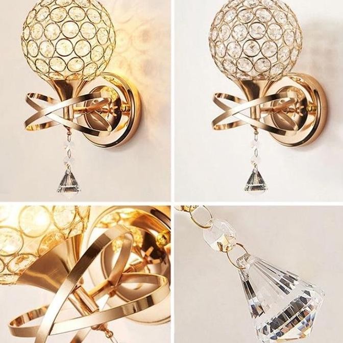Murah Dunia Lampu Lampu Dinding Kristal Gaya Modern Lampu Dinding Bulat Lampu Dinding Lampion Lampu 