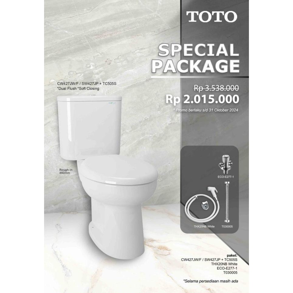 Kloset Duduk Toto Washer Cw427J / Cw 427 J / Cw 427J / Thx20Nbw New Stok