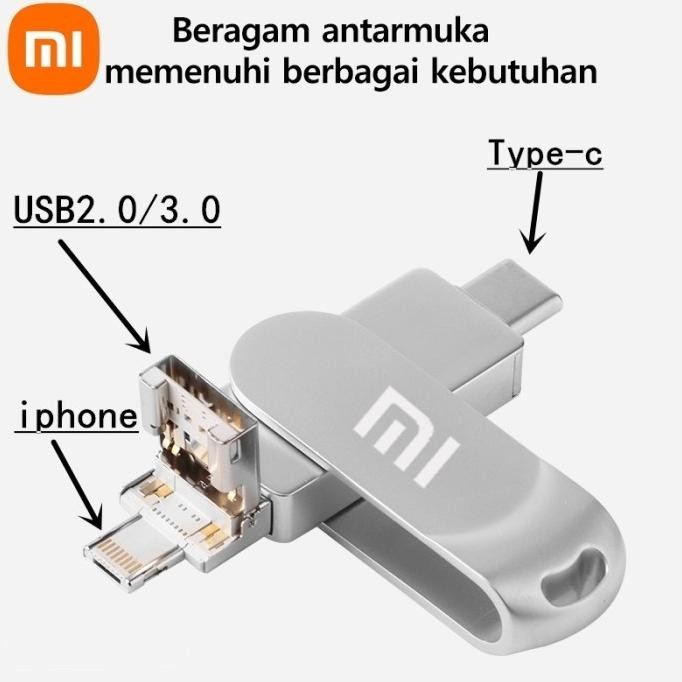 K301 FLASHDISK OTG XIAOMI ORIGINAL 3-IN-1: PENYIMPANAN TYPE-C & MICRO USB 3.0, KOMPATIBEL DENGAN AND