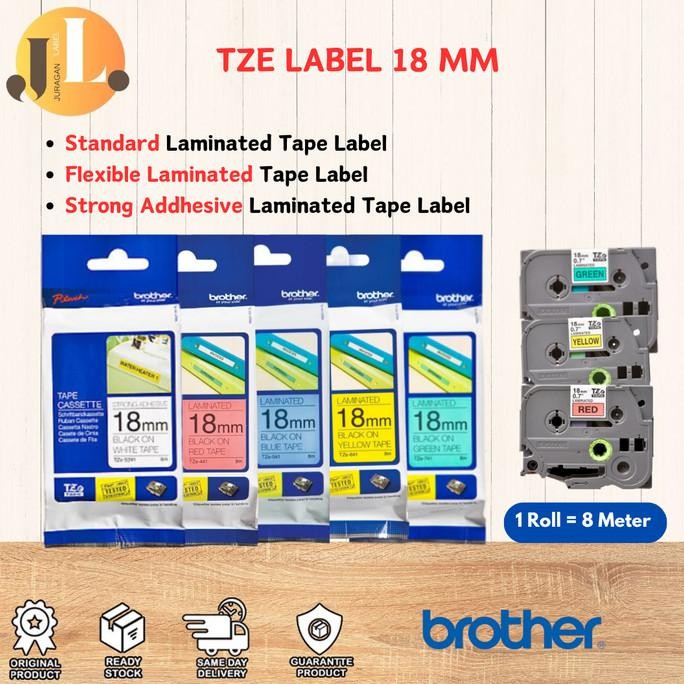 

Label Brother 18Mm Tze-141 241 641 - D450 D460Bt D600 D610Bt P750 E300 Co