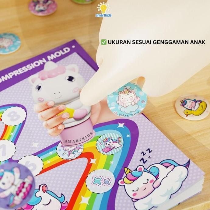 

Velcro Mold Stempel Cap Sticker Reusable Magic Seal Stamp Refill Stiker Mainan Anak karakter lucu Hadiah Edukasi Anak murah