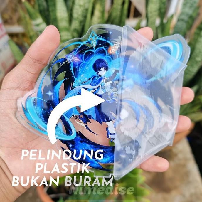 Standee Genshin Impact Akrilik Stand Besar 15Cm Acrylic Bening Transparan Koleksi Figur Pajangan Ani