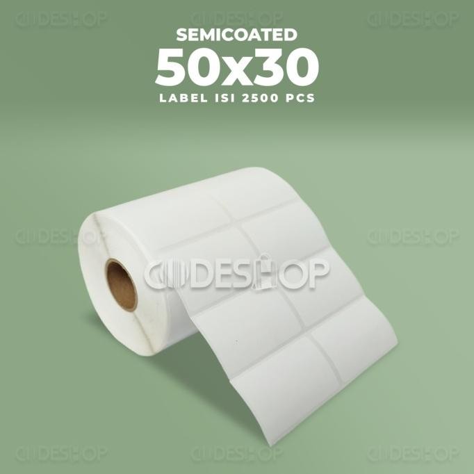 

LABEL BARCODE 50 X 30 (2 LINE) Kertas Label Semicoated 50x30 murah
