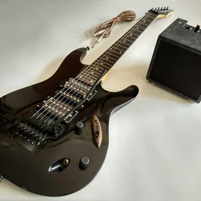 Paket Gitar Listrik Ibanez S Series Black Amply Dan Jack Co