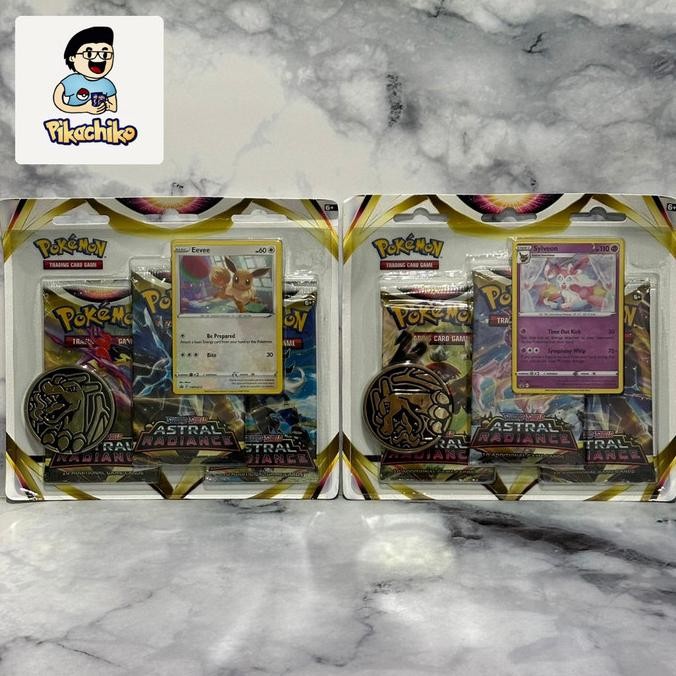 Murah Kartu Pokemon Tcg Astral Radiance Blister Pack 3 Booster Packs Sword & Shield Sylveon Eevee Pr