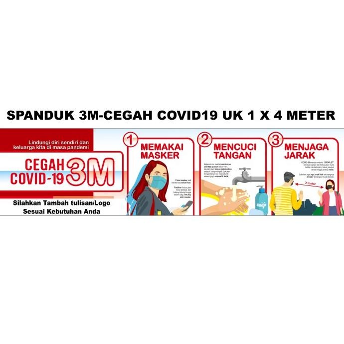 Spanduk Cegah Covid19 - 3M ukuran 1 x 4 meter