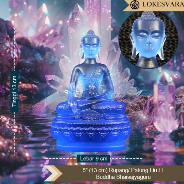 :=:=:=:=] Rupang Patung Liu li Buddha Bhaisajyaguru 4" (10 cm)
