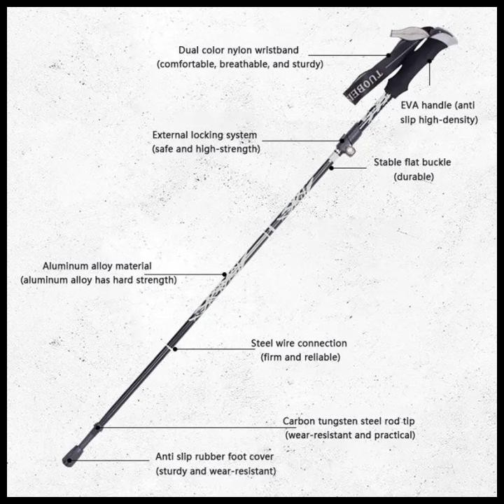 Trekking Pole Ultralight | Tracking Pole Lipat | Trekking Pole Naturhike | Tongkat Pendaki Original 