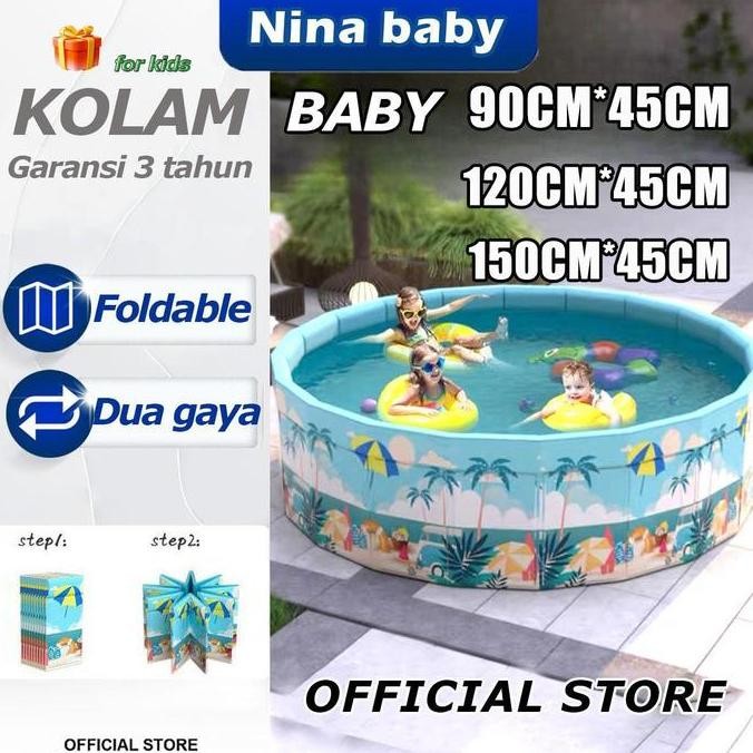 Kolam Renang Anak Kolam renang anak bulat lipat non tiup Kolam Renang Anak Besar Tidak memerlukan in