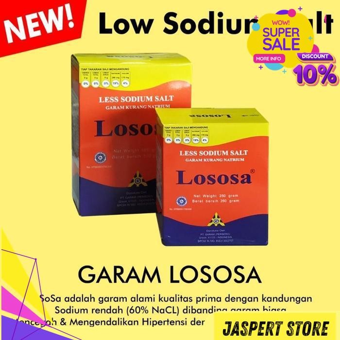 

GARAM LOSOSA 500 GR | GARAM RENDAH NATRIUM | LESS SODIUM SALT BY JASPERT STORE TERMURAH !!
