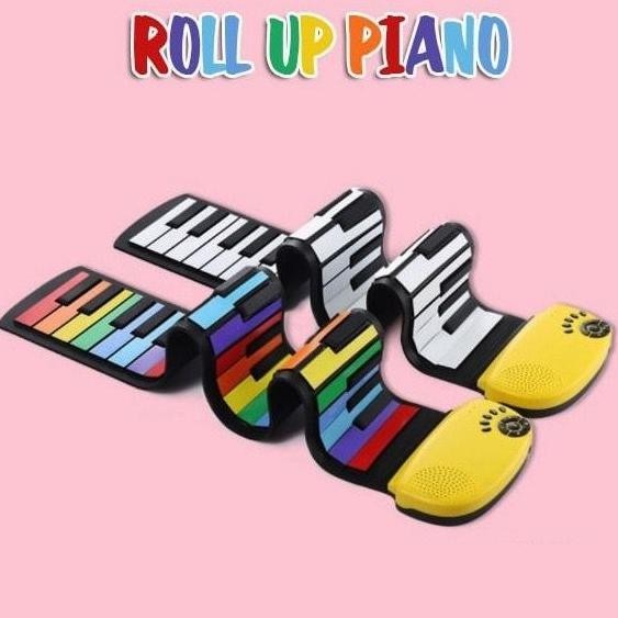 Piano Lipat Fleksibel Portable 49 Key Hand-Roll Up Piano Co