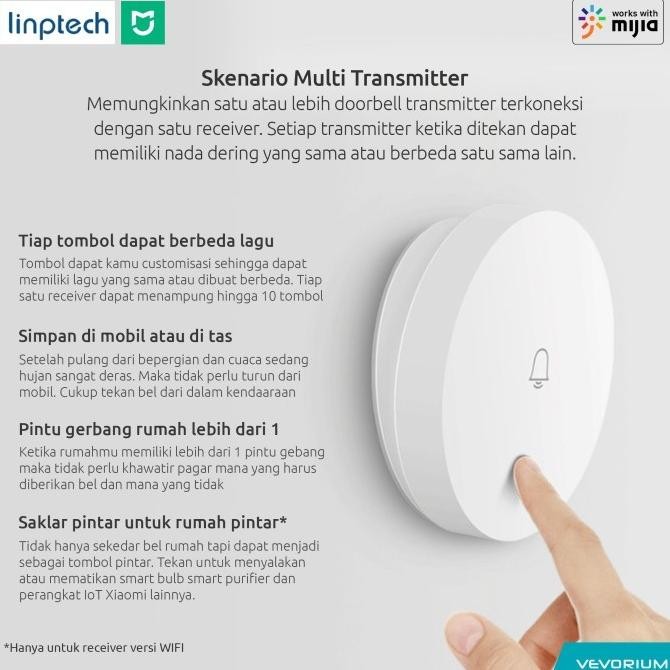 Xiaomi Linptech Bel Rumah Tanpa Baterai Tanpa Listrik Tanpa Kabel