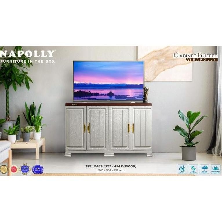 NAPOLLY - CABSULFET 454 Papan - Meja TV Napolly | Bufet TV Plastik | Meja Dengan Lemari | Rak TV Nap