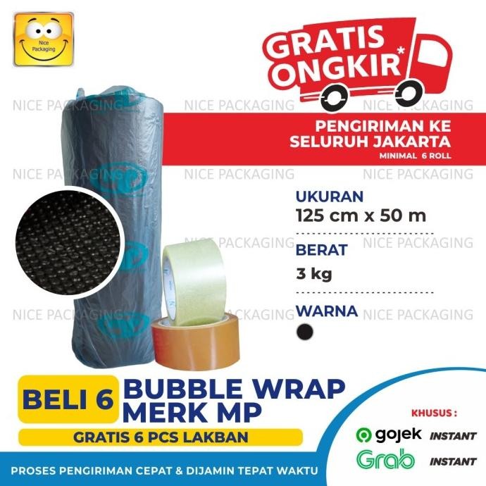 

[MP] plastik bubble 125cm x 50Mtr / bubble wrap / bubble bening hitam murah