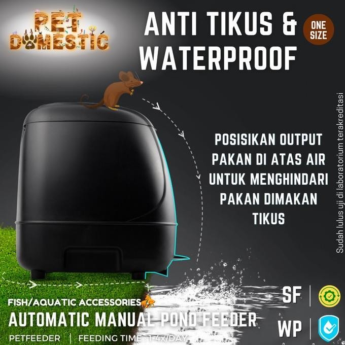Murah Fish Pond Automatic Feeder 10L Otomatis Food Timer Auto Pemberi Pakan Makan Kolam Ikan Koi Aut