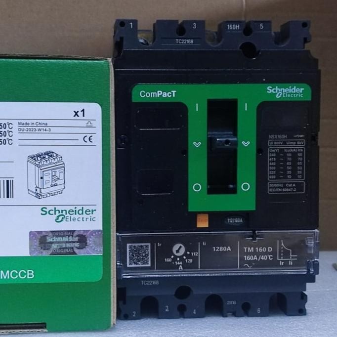 Mccb Circuit Breaker Nsx160H 3P 160A 112-160A 3P Nsx160H Tm160D 70Ka New Stok