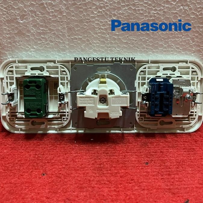 Panasonic Stop Kontak + Modul Antena Tv + Modul Telepon + Saklar Besar Wide Series / Panasonic Wide 
